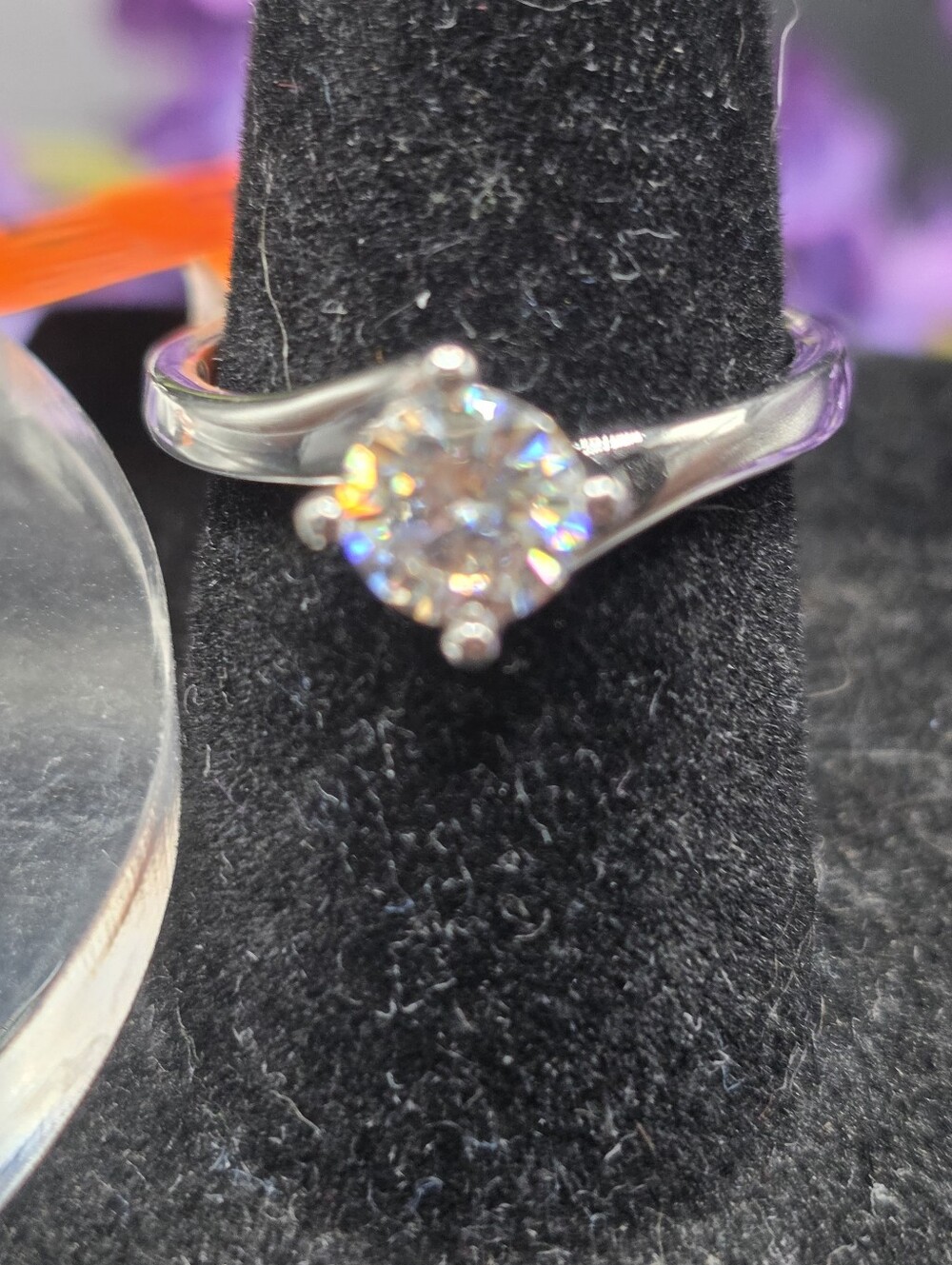 Classic Solitaire Round-Cut Moissanite Ring in Silver
